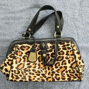Cole Haan Leopard Print Handbag with Black Accents. Never Used.